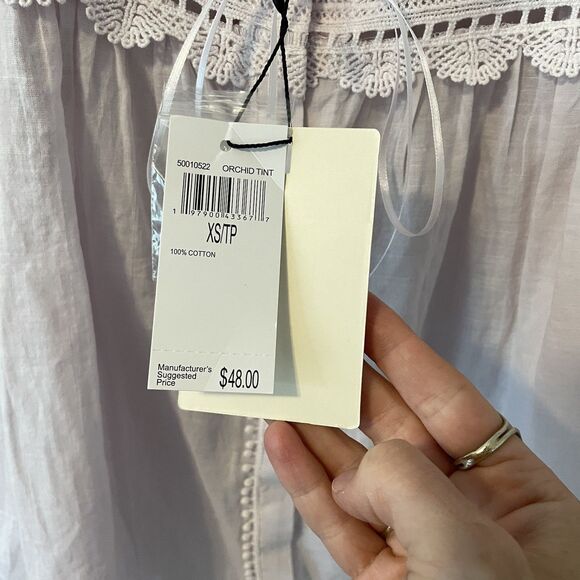 NWT Industry Republic Cotton Fairy Cottagecore Lavender Top Sz XS - Picture 4 of 7